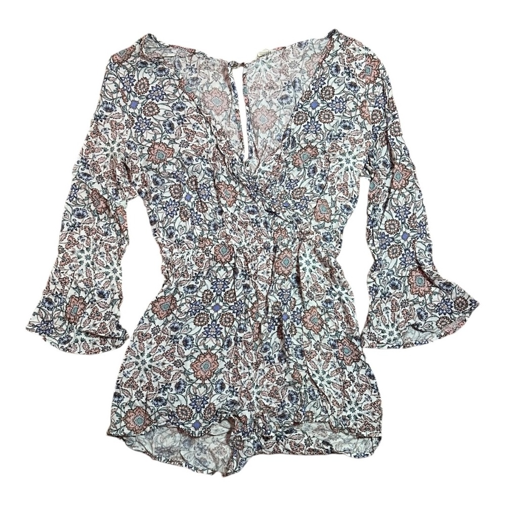 SOLD - aeropostale floral print long sleeve romper - Picture 1 of 3